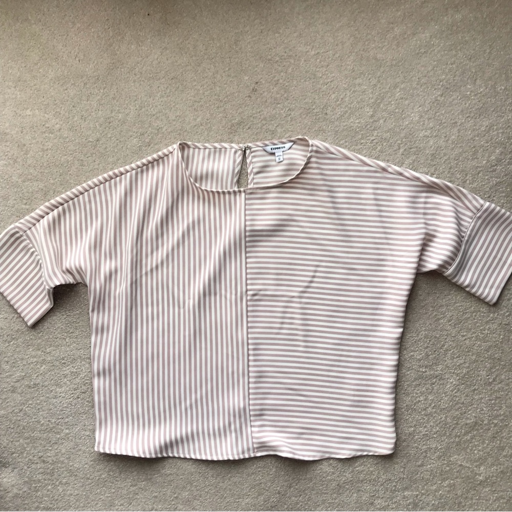 Express Pink White Stripe Blouse size XS‎